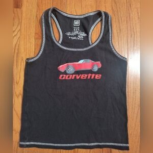 3/$10⭐ Corvette Official Licensed Brand Cropped Tank Top, Women's Medium, Black
